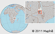 Gray Location Map of Chadza, highlighted parent region, highlighted grandparent region