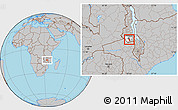 Gray Location Map of Chadza, highlighted parent region