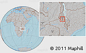 Gray Location Map of Chadza, hill shading