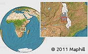 Satellite Location Map of Chadza, highlighted country, highlighted grandparent region