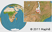 Satellite Location Map of Chadza, highlighted grandparent region