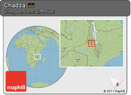 Savanna Style Location Map of Chadza
