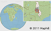 Savanna Style Location Map of Chadza, highlighted country, highlighted grandparent region