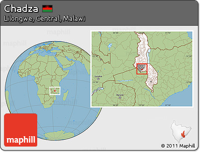 Savanna Style Location Map of Chadza, highlighted country, highlighted parent region