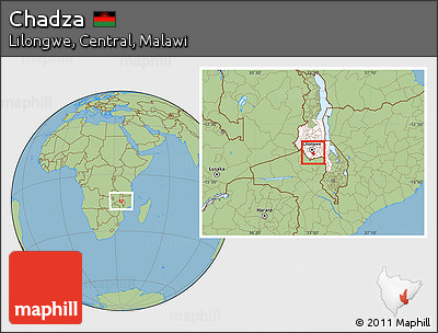 Savanna Style Location Map of Chadza, highlighted grandparent region