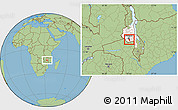 Savanna Style Location Map of Chadza, highlighted grandparent region