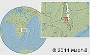 Savanna Style Location Map of Chadza, hill shading