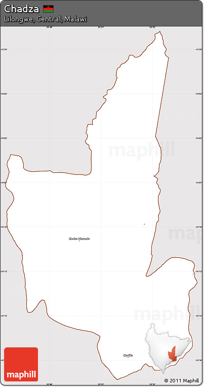 Classic Style Simple Map of Chadza, cropped outside