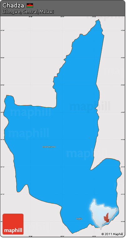 Political Simple Map of Chadza, cropped outside
