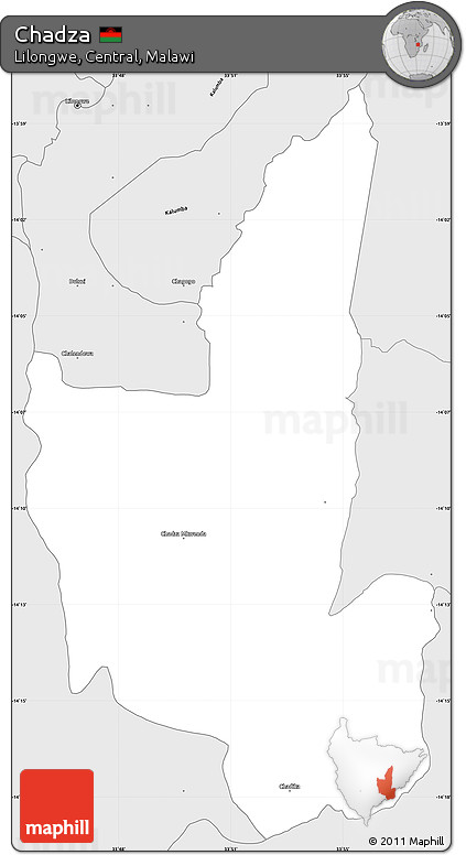 Silver Style Simple Map of Chadza