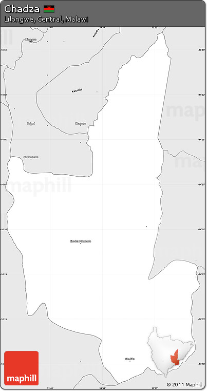 Silver Style Simple Map of Chadza