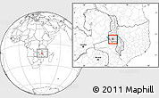 Blank Location Map of Kalumba, within the entire country