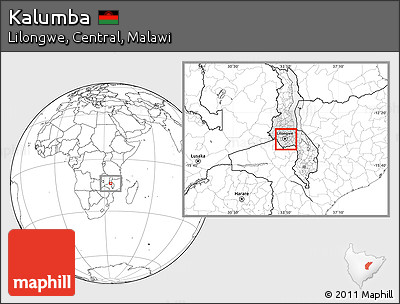 Blank Location Map of Kalumba, highlighted grandparent region