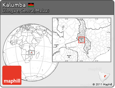 Blank Location Map of Kalumba, highlighted grandparent region