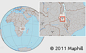 Gray Location Map of Kalumba, highlighted grandparent region