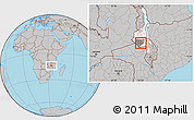 Gray Location Map of Kalumba, highlighted parent region, highlighted grandparent region