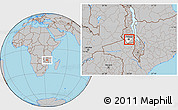 Gray Location Map of Kalumba, highlighted parent region
