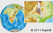 Physical Location Map of Kalumba, highlighted country, highlighted grandparent region
