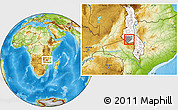 Physical Location Map of Kalumba, highlighted country, highlighted parent region