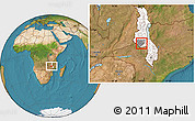 Satellite Location Map of Kalumba, highlighted country, highlighted parent region