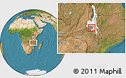 Satellite Location Map of Kalumba, highlighted parent region, highlighted grandparent region