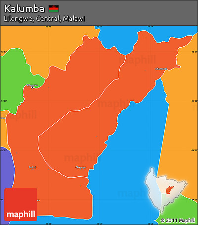 Political Simple Map of Kalumba