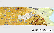 Shaded Relief Panoramic Map of Mazengera, physical outside
