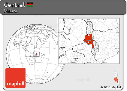 Blank Location Map of Central