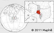 Blank Location Map of Central, highlighted country, within the entire country