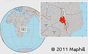 Gray Location Map of Central, within the entire country