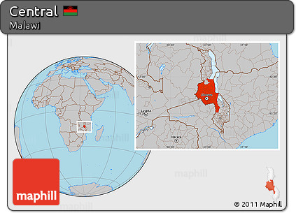 Gray Location Map of Central