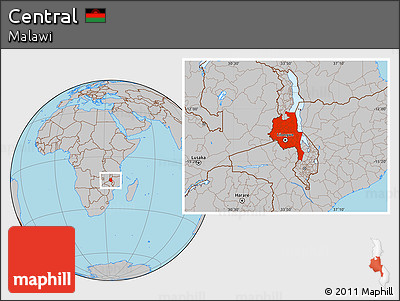 Gray Location Map of Central