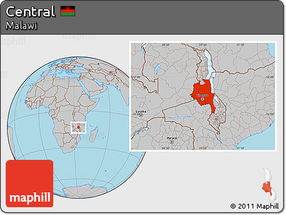 Gray Location Map of Central
