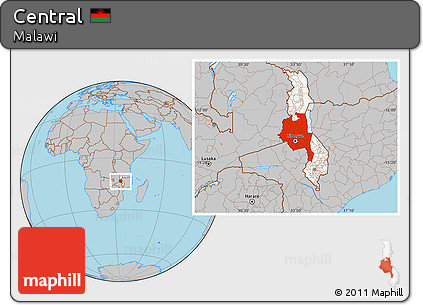 Gray Location Map of Central, highlighted country