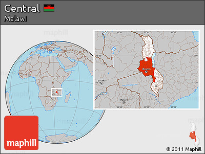 Gray Location Map of Central, highlighted country