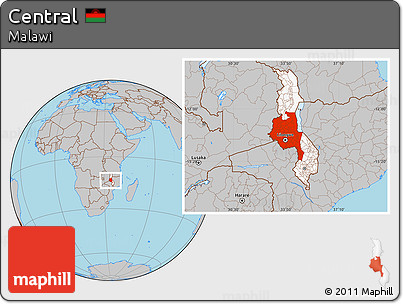 Gray Location Map of Central, highlighted country