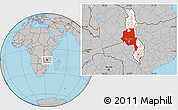Gray Location Map of Central, highlighted country