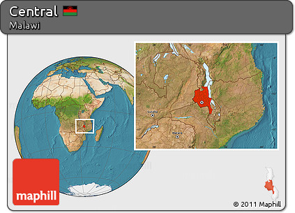 Satellite Location Map of Central, within the entire country