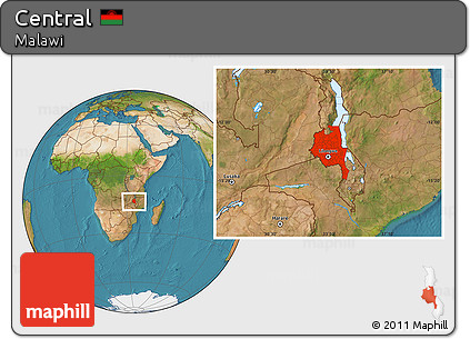 Satellite Location Map of Central