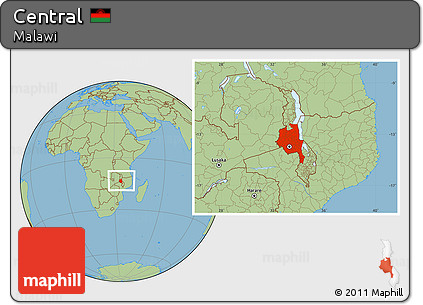 Savanna Style Location Map of Central, within the entire country