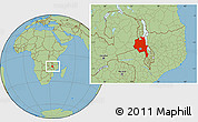 Savanna Style Location Map of Central, within the entire country
