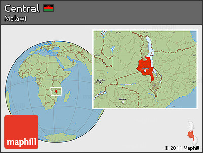 Savanna Style Location Map of Central