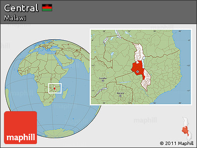 Savanna Style Location Map of Central, highlighted country, within the entire country