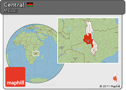 Savanna Style Location Map of Central, highlighted country