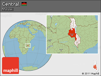 Savanna Style Location Map of Central, highlighted country