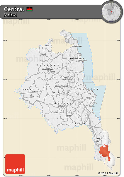 Classic Style Map of Central, single color outside