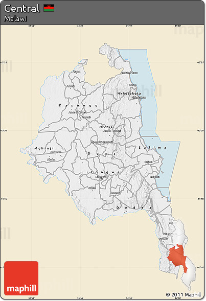 Classic Style Map of Central, single color outside