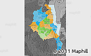 Political Map of Central, darken, desaturated
