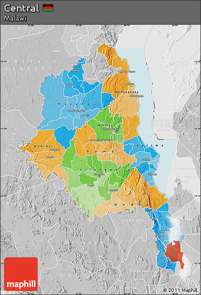 Political Map of Central, lighten, desaturated