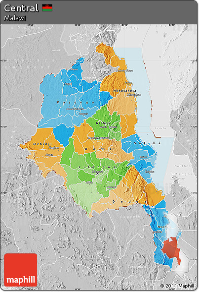 Political Map of Central, lighten, desaturated